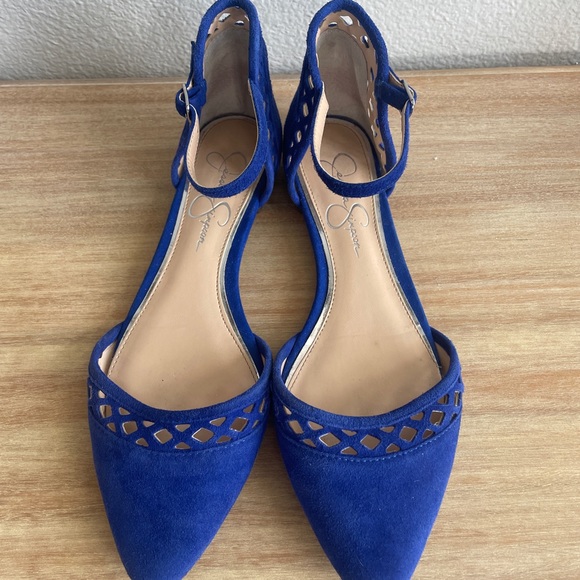 Jessica Simpson Suede Blue Zuka flats, size 7.5M/37.5 - Picture 5 of 8